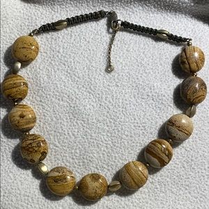 Brown and tan natural stone necklace